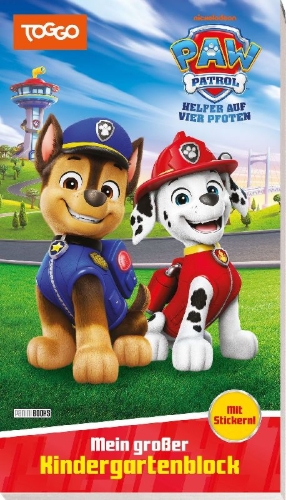 Buchcover und Innenansicht für das Buch: PAW Patrol: Mein großer Kindergartenblock