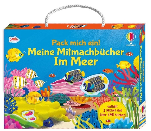 Buchcover und Innenansicht für das Buch: Pack mich ein! Meine Mitmachbücher: Im Meer