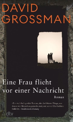 Buchcover und Innenansicht für das Buch: Eine Frau flieht vor einer Nachricht