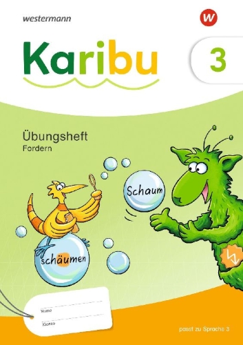 Buchcover und Innenansicht für das Buch: Karibu. Übungsheft Fordern 3