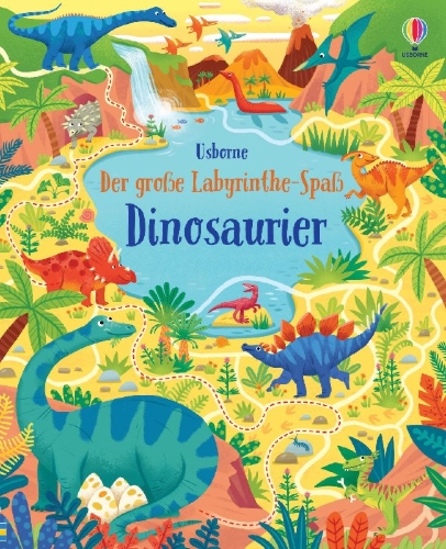 Buchcover und Innenansicht für das Buch: Der große Labyrinthe-Spaß: Dinosaurier