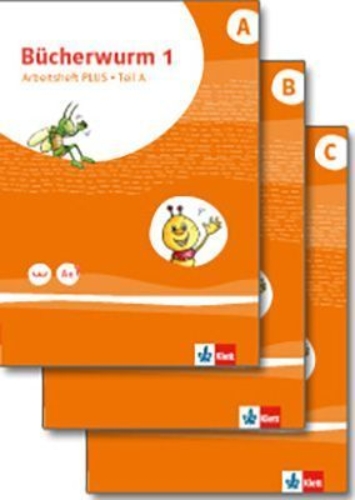 Buchcover und Innenansicht für das Buch: Bücherwurm Fibel. Arbeitsheft PLUS Druckschrift mit Schreibtabelle Klasse 1