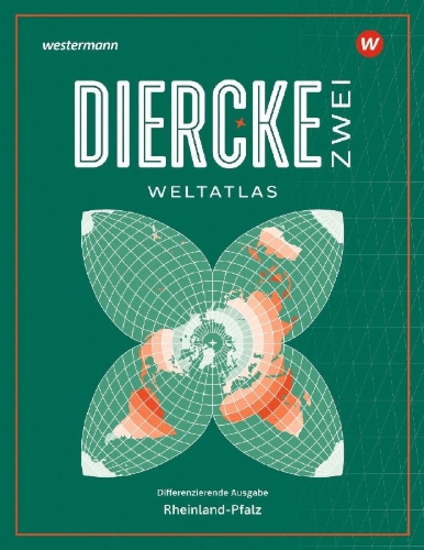 Buchcover und Innenansicht für das Buch: Diercke ZWEI Weltatlas 2025 - Rheinland-Pfalz