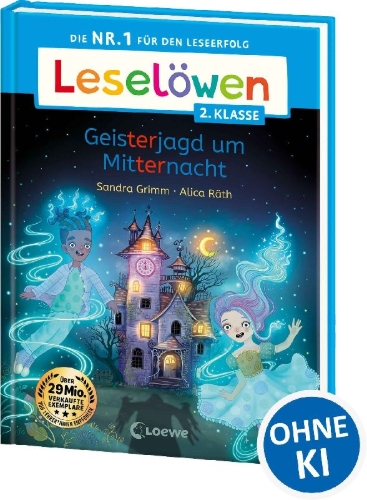 Buchcover und Innenansicht für das Buch: Leselöwen 2. Klasse - Geisterjagd um Mitternacht