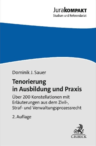 Buchcover und Innenansicht für das Buch: Tenorierung in Ausbildung und Praxis