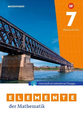 Buchcover und Innenansicht für das Buch: Elemente der Mathematik SI 7. Arbeitsheft mit Lösungen und Interaktiven Übungen. Für Rheinland-Pfalz