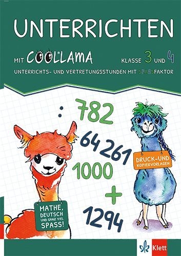 Buchcover und Innenansicht für das Buch: Unterrichten mit Coollama 3/4