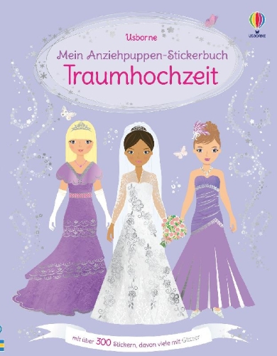 Buchcover und Innenansicht für das Buch: Mein Anziehpuppen-Stickerbuch: Traumhochzeit