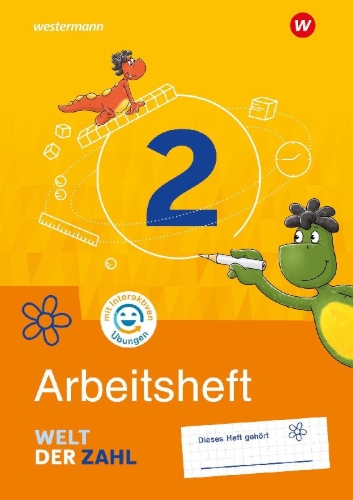 Buchcover und Innenansicht für das Buch: Welt der Zahl 2. Arbeitsheft mit interaktiven Übungen. Für Berlin, Brandenburg, Mecklenburg-Vorpommern, Sachsen-Anhalt und Thüringen
