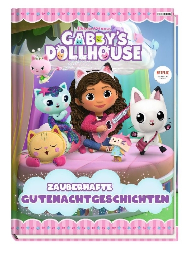Buchcover und Innenansicht für das Buch: Gabby's Dollhouse: Zauberhafte Gutenachtgeschichten