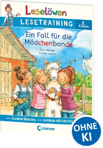 Buchcover und Innenansicht für das Buch: Leselöwen Lesetraining 2. Klasse - Ein Fall für die Mädchenbande
