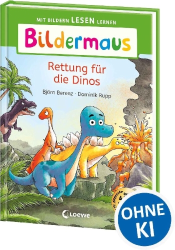 Buchcover und Innenansicht für das Buch: Bildermaus - Rettung für die Dinos
