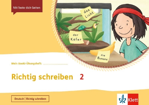 Buchcover und Innenansicht für das Buch: Mein Anoki-Übungsheft. Richtig schreiben 2. Übungsheft Klasse 2