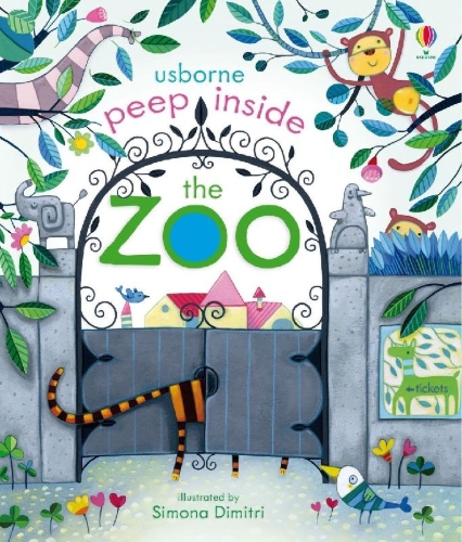 Buchcover und Innenansicht für das Buch: Peep Inside: The Zoo