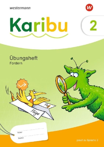 Buchcover und Innenansicht für das Buch: Karibu. Übungsheft Fordern 2