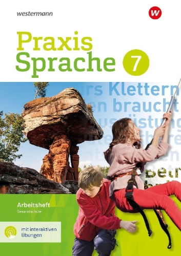 Buchcover und Innenansicht für das Buch: Praxis Sprache 7. Arbeitsheft mit interaktiven Übungen. Gesamtschule