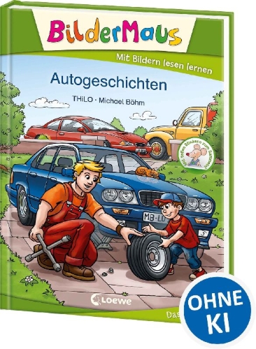 Buchcover und Innenansicht für das Buch: Bildermaus - Autogeschichten