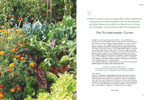 Buchcover und Innenansicht für das Buch: Der optimale Gemüsegarten