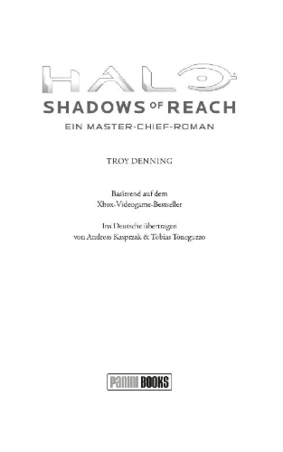 Buchcover und Innenansicht für das Buch: HALO: Shadows of Reach - A Master Chief Story