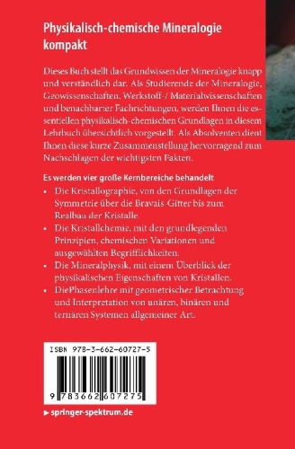 Buchcover und Innenansicht für das Buch: Physikalisch-chemische Mineralogie kompakt