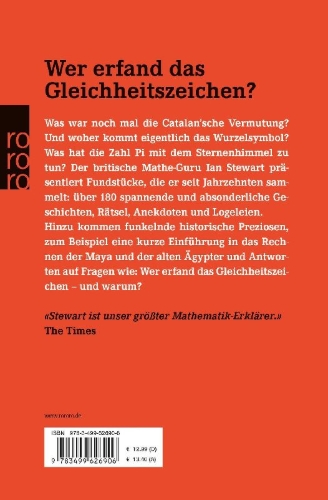 Buchcover und Innenansicht für das Buch: Professor Stewarts mathematische Schätze