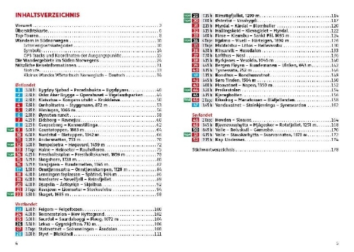 Buchcover und Innenansicht für das Buch: ROTHER Wanderführer Norwegen - Der Süden