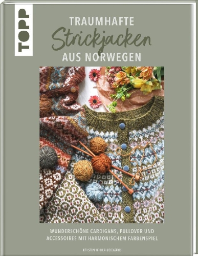 Buchcover und Innenansicht für das Buch: Traumhafte Strickjacken aus Norwegen