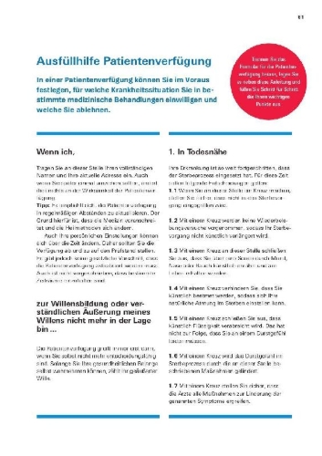 Buchcover und Innenansicht für das Buch: Das Vorsorge-Set