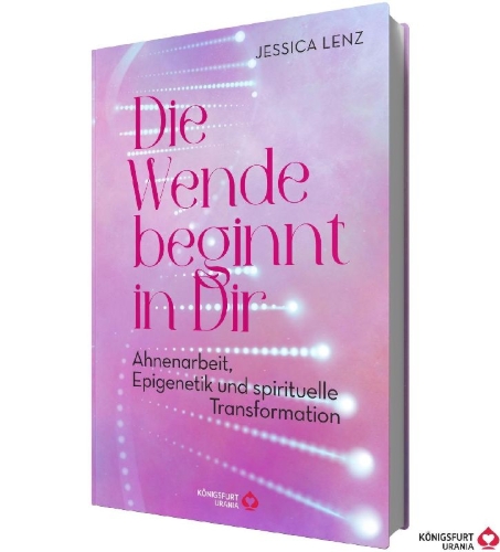 Buchcover und Innenansicht für das Buch: Die Wende beginnt in Dir - Ahnenarbeit, Epigenetik u. spirituelle Transformation