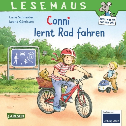 Buchcover und Innenansicht für das Buch: LESEMAUS 39: Conni lernt Rad fahren