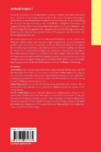 Buchcover und Innenansicht für das Buch: Lernbuch Analysis 1