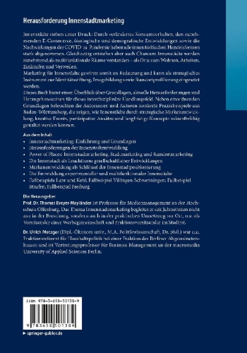 Buchcover und Innenansicht für das Buch: Herausforderung Innenstadtmarketing