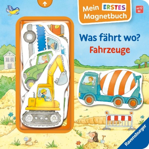 Buchcover und Innenansicht für das Buch: Mein erstes Magnetbuch - Was fährt wo? Fahrzeuge