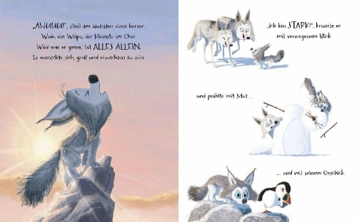 Buchcover und Innenansicht für das Buch: The Way Home for Wolf