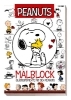 Buchcover und Innenansicht für das Buch: Peanuts: Malblock - Glücksmomente mit den Peanuts