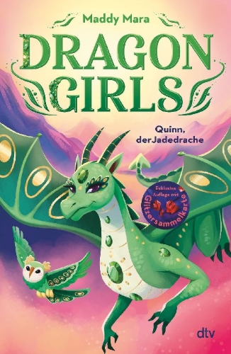 Buchcover und Innenansicht für das Buch: Dragon Girls - Quinn, der Jadedrache