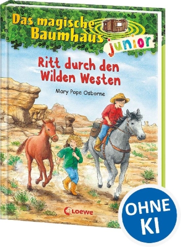 Buchcover und Innenansicht für das Buch: Das magische Baumhaus junior 10 - Ritt durch den Wilden Westen