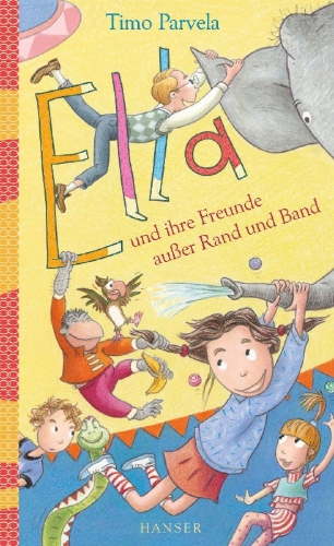Buchcover und Innenansicht für das Buch: Ella ja kaverit juhlatuulella