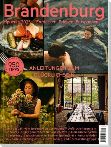 Buchcover und Innenansicht für das Buch: tipBerlin Brandenburg 2025