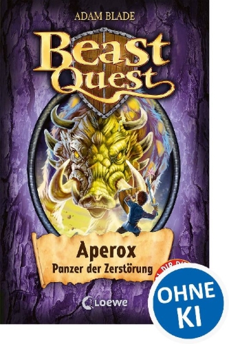 Buchcover und Innenansicht für das Buch: Beast Quest 48 - Aperox, Panzer der Zerstörung