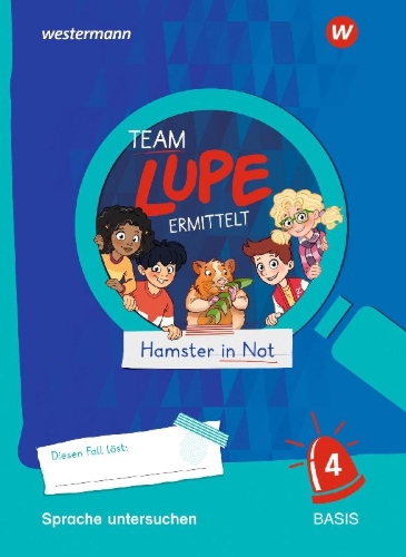 Buchcover und Innenansicht für das Buch: TEAM LUPE ERMITTELT - Übungshefte. Sprache untersuchen 4