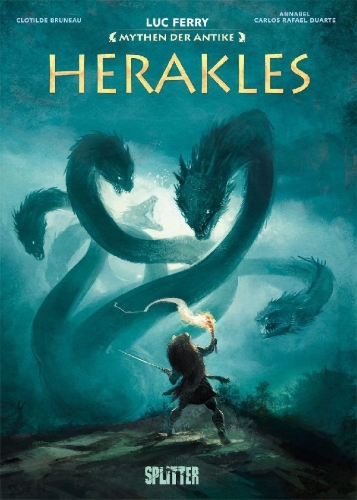Buchcover und Innenansicht für das Buch: Mythen der Antike: Herakles (Graphic Novel)