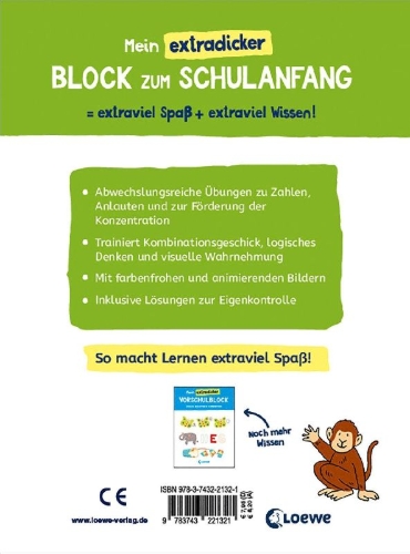 Buchcover und Innenansicht für das Buch: Mein extradicker Block zum Schulanfang