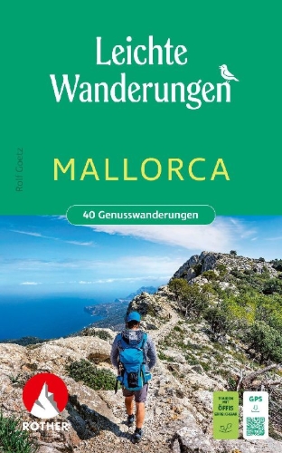 Buchcover und Innenansicht für das Buch: ROTHER Wanderbuch Leichte Wanderungen Mallorca. 40 Genusswanderungen