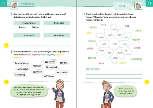 Buchcover und Innenansicht für das Buch: Übungsheft - Grammatik 4. Klasse