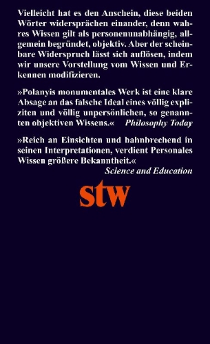 Buchcover und Innenansicht für das Buch: Personales Wissen