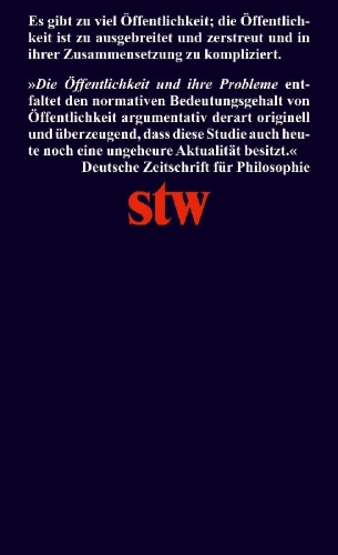 Buchcover und Innenansicht für das Buch: Die Öffentlichkeit und ihre Probleme