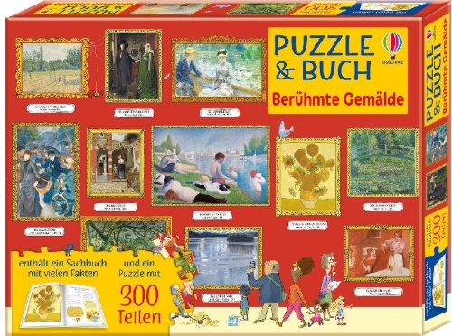 Buchcover und Innenansicht für das Buch: Puzzle & Buch: Berühmte Gemälde