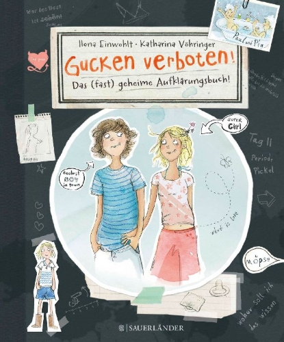 Buchcover und Innenansicht für das Buch: Gucken verboten! Das (fast) geheime Aufklärungsbuch