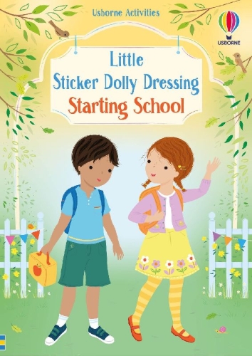 Buchcover und Innenansicht für das Buch: Little Sticker Dolly Dressing Starting School